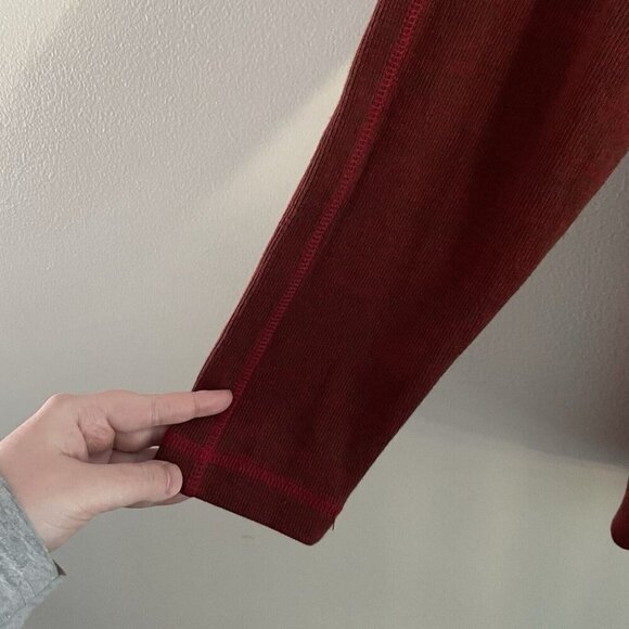 Eddie Bauer Men SZ M Orange/Brown 1/4 Zip Collared Pullover Long Sleeve Shirt - Picture 4 of 9